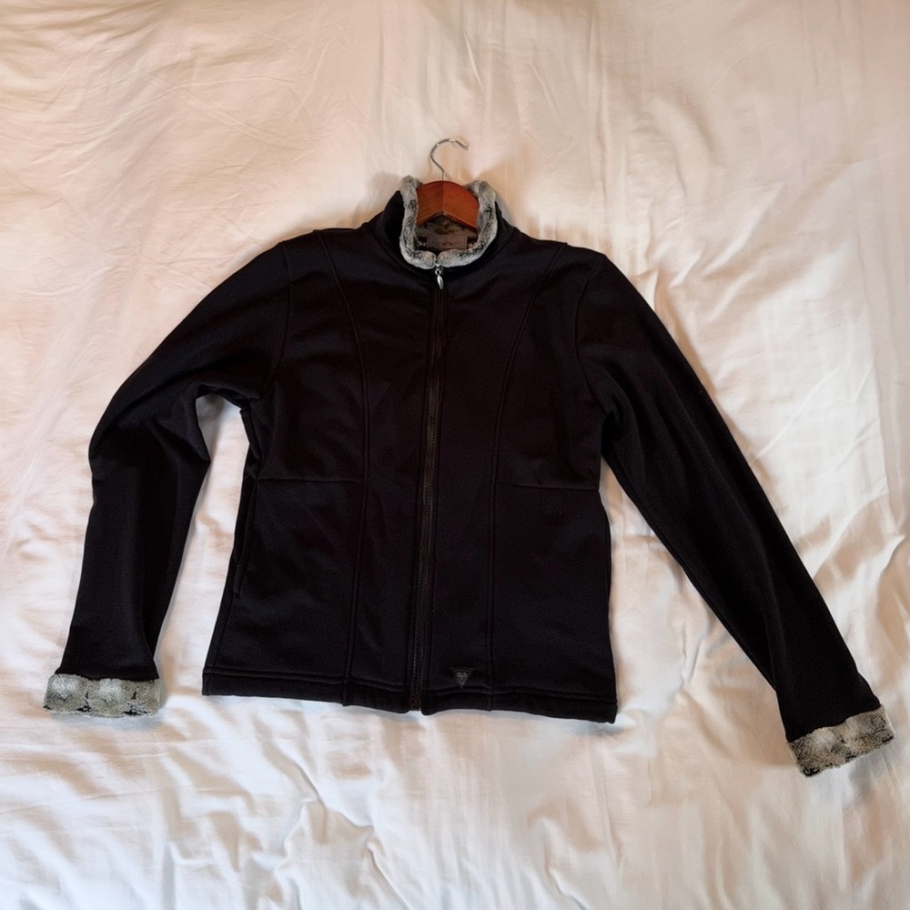 Wooly Bully Wear Colorado Women's Black Jacket with Faux Fur Trim